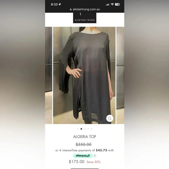 Alistair Trung - Algeria Black open sleeve top - Picture 10 of 13